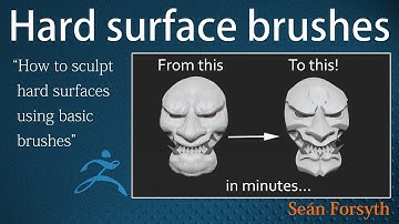 Hard surface sculpting using the HPolish and other brushes in ZBrush -file available in description!
