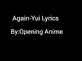 Download Lagu Again-Yui Lyrics