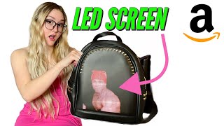 Testing out this Futuristic LED Backpack Purse for Women