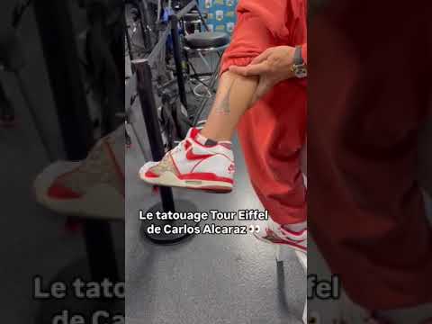 🔥 Nouveau tatouage Tour Eiffel pour Alcaraz ! #tennis #atp #sports