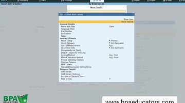 How to create BOM in Tally?
