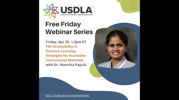 Webinar: PDF Accessibility in Distance Learning: Strategies for Accessible Instructional Materials