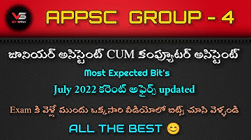 APPSC Junior assistant cum Computer assistant Practice Bits //APPSC Group -4