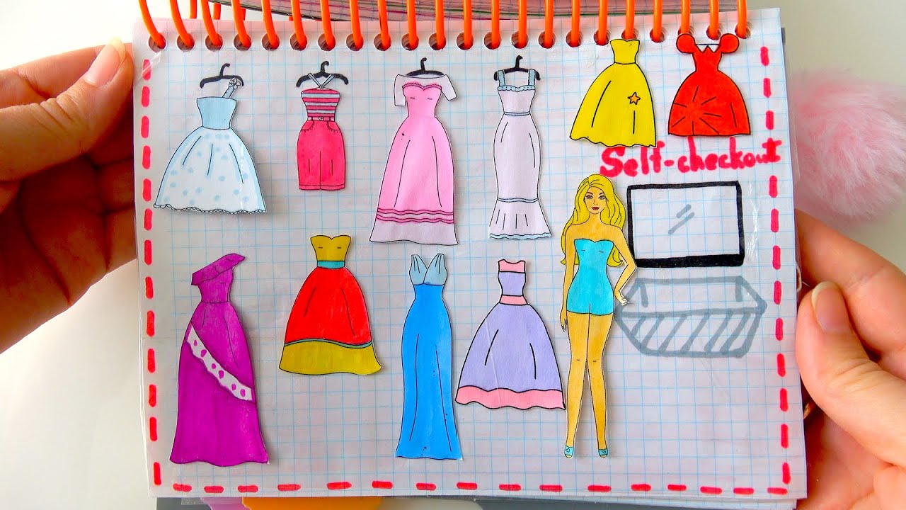 [🌸paper diy🌸] make Barbie dress - Make Paper dolls - Paper play - YouTube