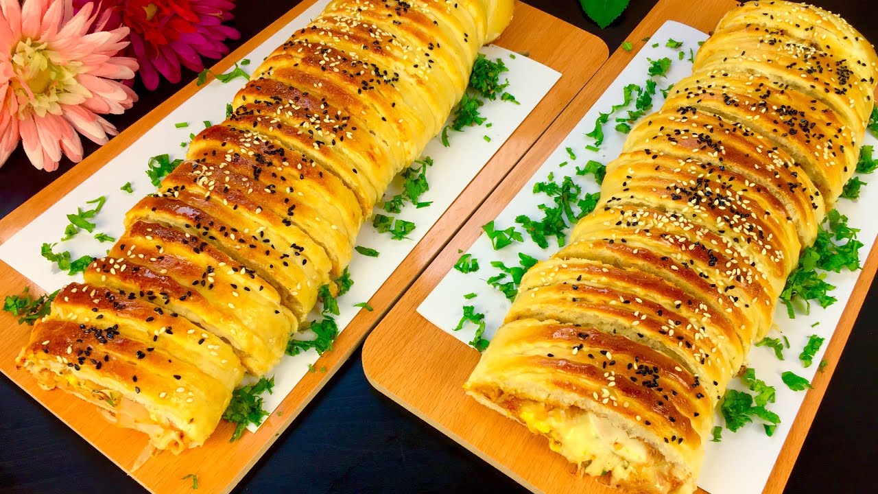 202 _ خبيزة ملفوفة / بيتزا ملفوفة / سترومبولي /stromboli بعجينة قطنية خفييفة وصفات رمضانية 💯💯