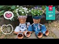 『植木鉢で人形を作ったよ』・簡単・可愛い・ポットドール・テラコッタ❤︎DIY/How to make flower pot people/clay/wedding couple/easy❤︎#659