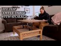 Building a lift top coffee table w storage  woodworking