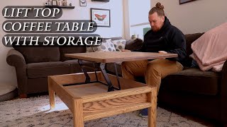 Building A Lift Top Coffee Table W/ Storage // Woodworking