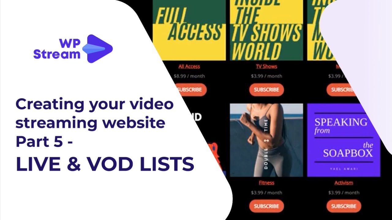 Create your Video Streaming Website PART 5 - LIVE STREAM and VOD LISTS