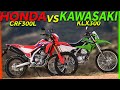 Kawasaki klx300 vs honda crf300l  dirt bike magazine