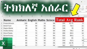 ኤክሴል ላይ ድምር ፣ አቬሬጅ እና ራንክ ትክክለኛ አሰራር / Sum, average and Rank in excel