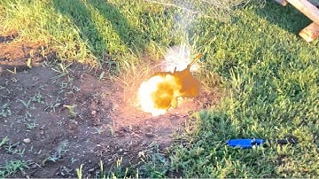 Exploding ant hill with firework