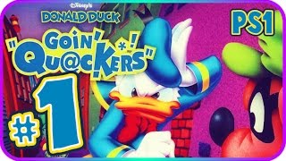 Donald Duck: Quack Attack | Goin' Quackers Walkthrough (PS1) World 1 Level 1 & 2 - 100%