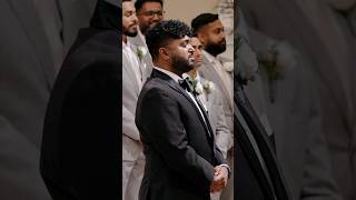 Emotional groom and bride reaction has us all crying! #groomreaction #bridereaction #weddingshorts