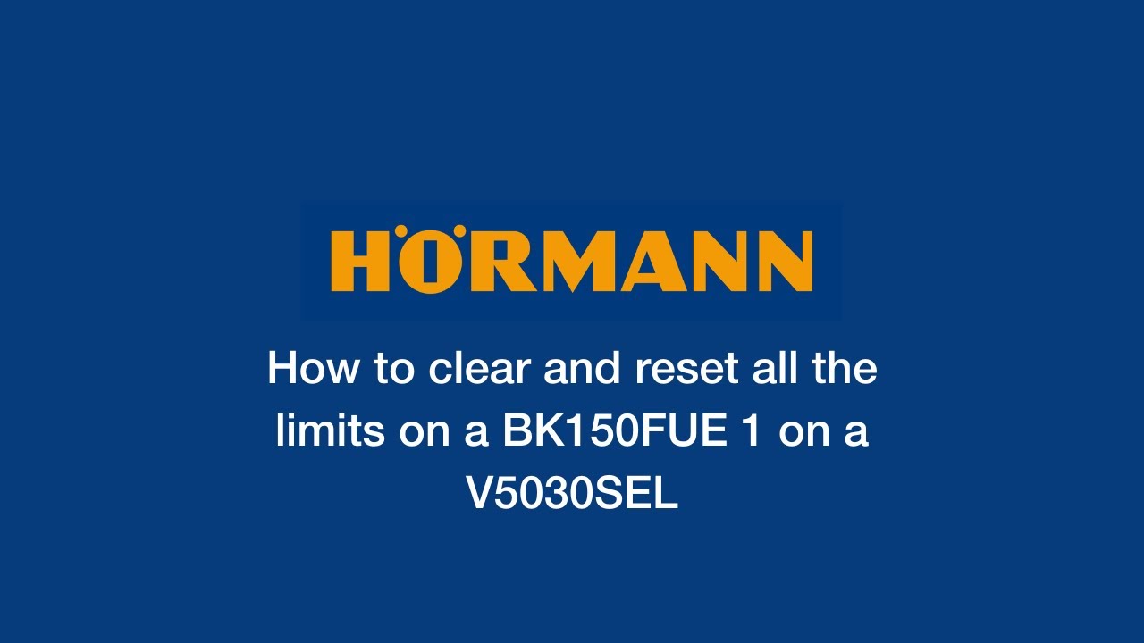 How to clear and reset all the limits on a BK150FUE 1 on a V5030SEL