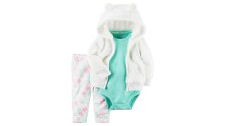 Комплект Carters из боди, штанов и кофты из вельбоа 121G779(Настоящий зимний комплект для девочки. Мягкие легинсы со снежинками, морозный голубой боди с коротким рука..., 2016-10-30T17:34:20.000Z)