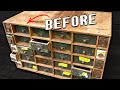 Extreme restoration of abandoned workshop cabinet