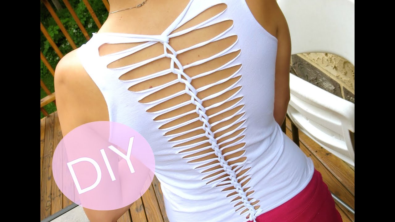 DIY Clothes! Cut Up Back TShirt for Summer  YouTube