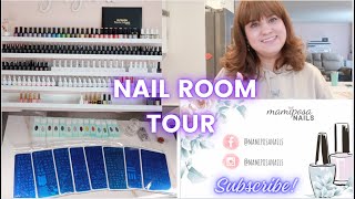 Nail Room Tour 2024 | at Home Nail Studio, Desk Tour, What's in My Nail Room | MamiposaNails