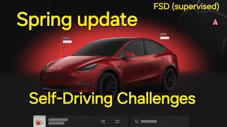 Tesla Spring Update & Self Driving Challenges AMD 12.4 soon FSD $99/mo #update