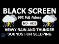 🔴 Heavy Rain and Thunder Sounds for Sleeping - Black Screen | Relaxing Thunderstorm for Deep Sleep