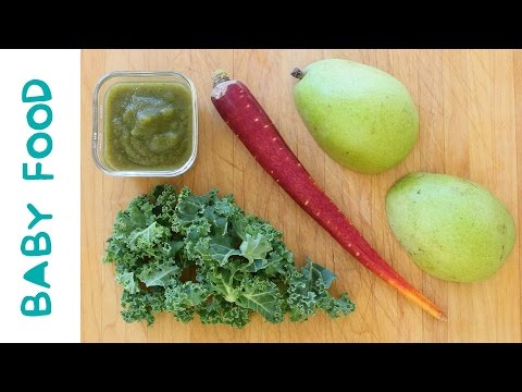 kale carrot pear baby food recipe +6M