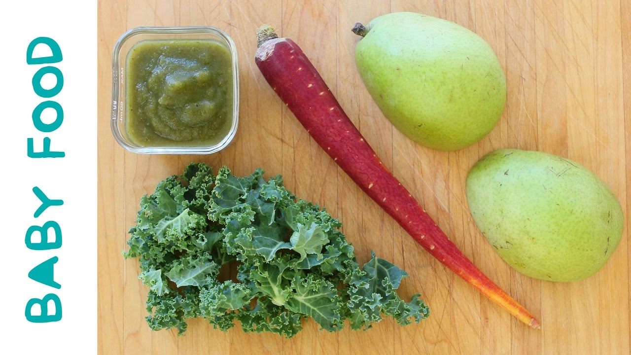 kale carrot pear baby food recipe +6M | BuonaPappa