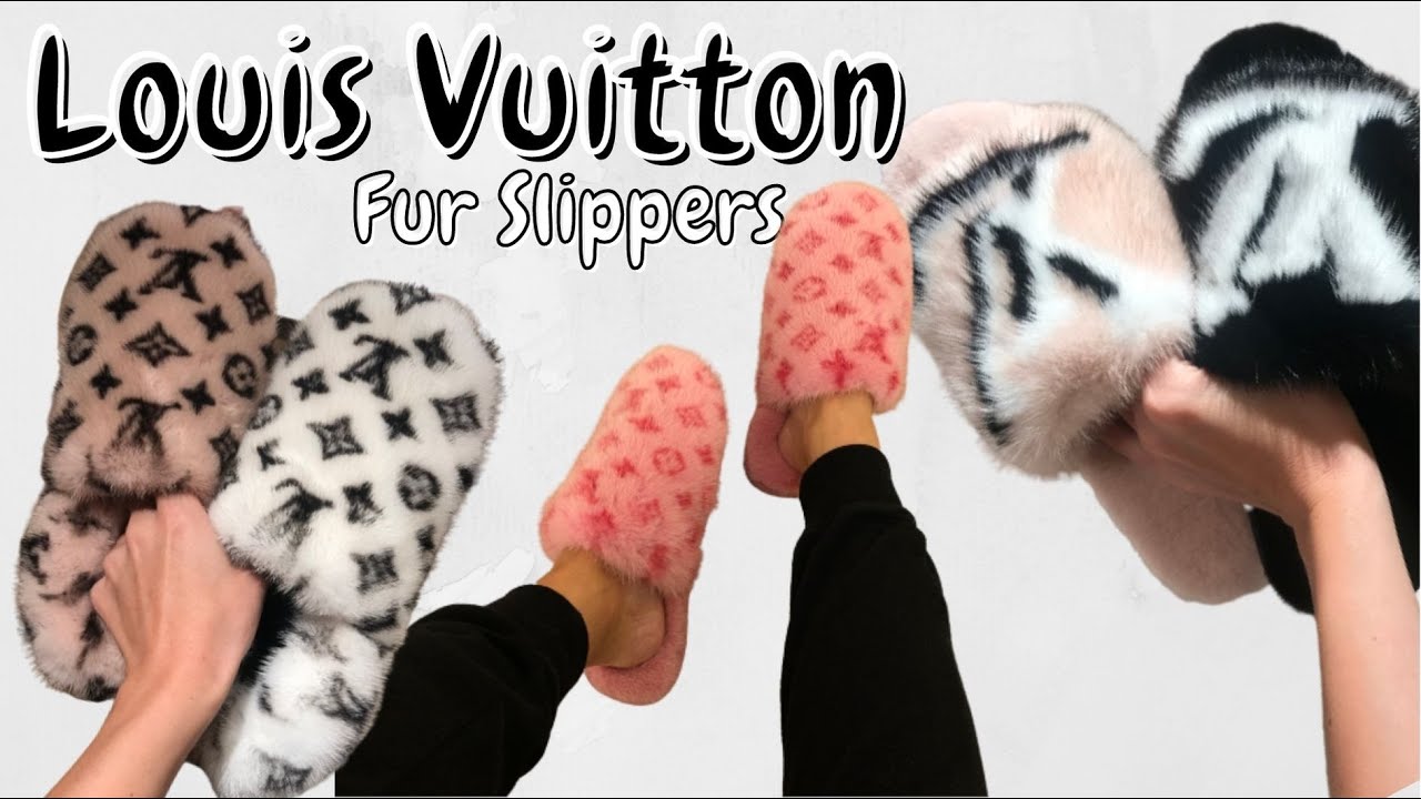 vuitton fur slides