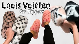 louis vuitton furry slippers