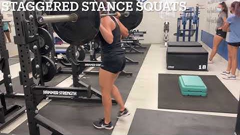 Staggered Stance Squats Demo