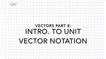 Vectors Part 8:  Unit Vector Notation