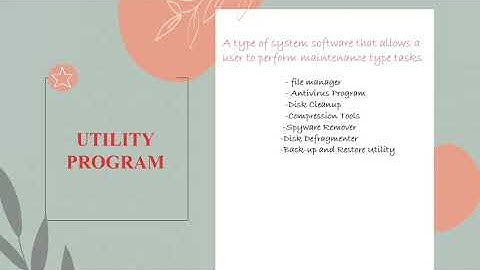 OPERATING SYSTEM, APPLICATION SOFTWARE AND UTILITY PROGRAM