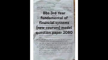 bbs 3rd year finance question paper 2080||bbs 3rd  year fundamental of financial question paper 2080