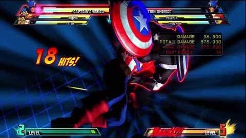 MARVEL VS CAPCOM 3: CAPTAIN AMERICA 19 HIT LEVEL 3 HYPER COMBO