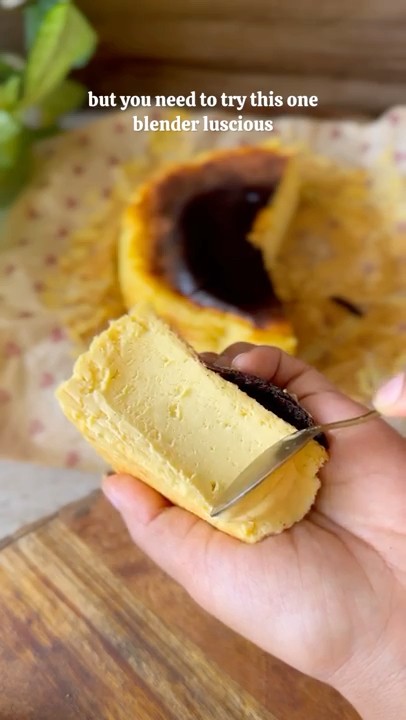 Creamy One Blender Mango Burnt Basque Cheesecake 😍 - YouTube