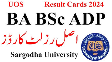 BA BSc ADP Result 2024 UOS | Original Result Cards UOS | ADP Result Cards 2024