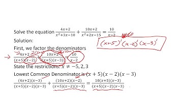 Advanced Functions MHF4U Lesson Chap 5.060 Part 1 Solving Rational Expression Equations