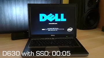 Dell Latitude D630 startup with HDD and with SSD