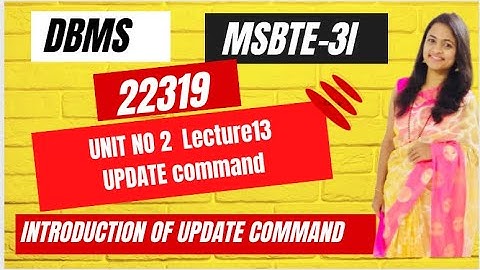 DMS- Update COMMAND| Unit No -2 | Lecture No:13| SQL DML Command| DML| Hindi#sql #shorts #msbte