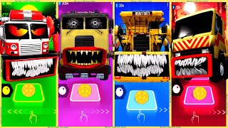 coffin dance - Fire truck eater vs Truck eater vs Dump truck eater vs Tow truck eater | tiles hop 👑