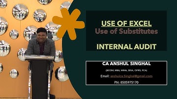 Use of Substitute excel formula in Internal Audit