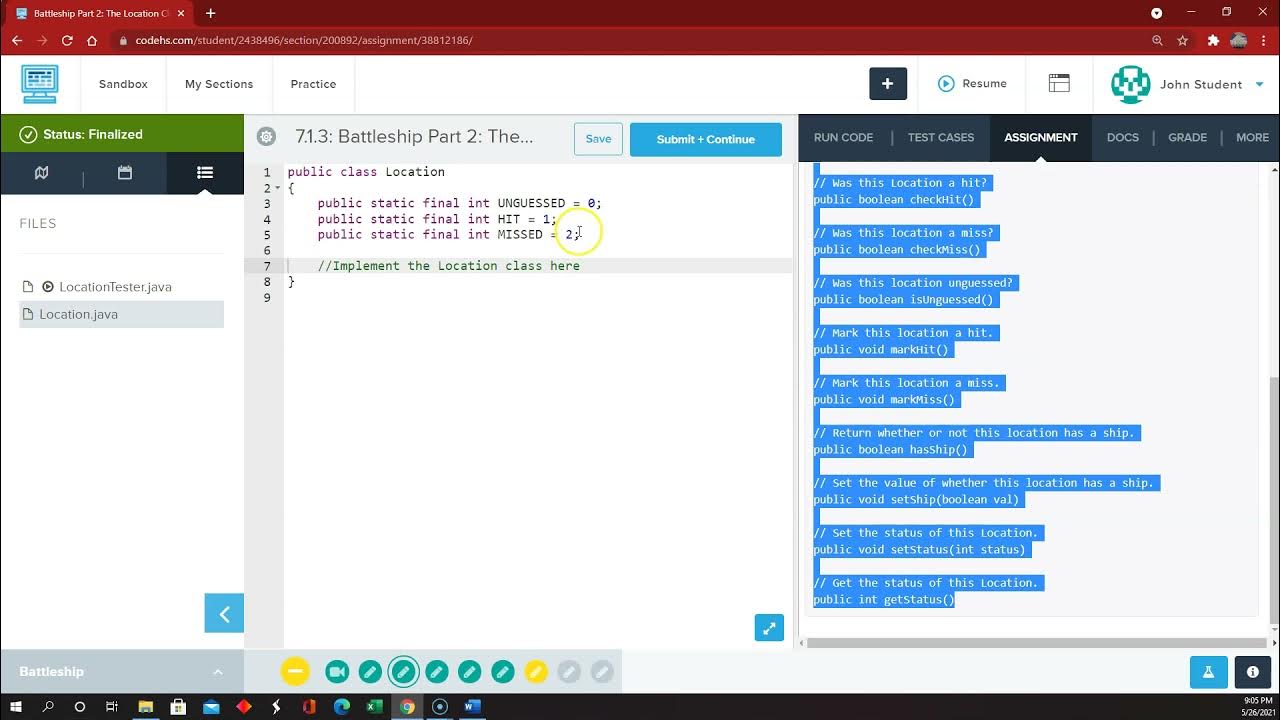 CodeHS Battleship 1 to 4 YouTube