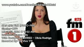 87.5 MHz FM1 (DWFO-FM) - Signing-OFF | (March 13, 2024)