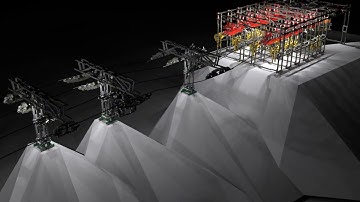 digital LEGO Cable Track - rendered with POV-ray with LDCad export