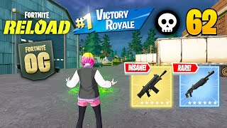 62 Elimination Solo Vs Squads Reload "Zero Build" Gameplay Wins🏆(NEW GAMEMOD!! Fortnite Reload)