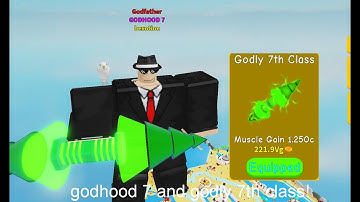 getting godly 7th class and godhood 7 rank in roblox lifting simulator