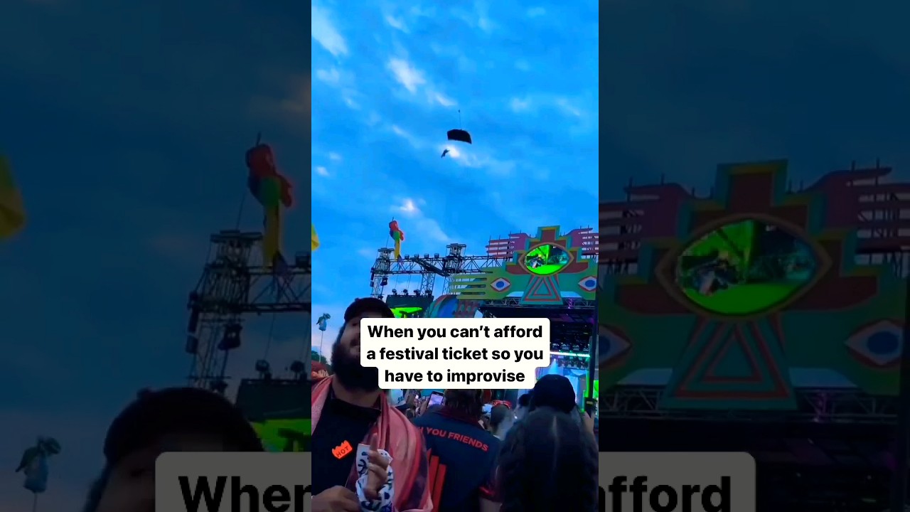 When you can't afford a festival ticket so you have to improvise. 🪂🙌🎪🎡 