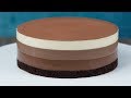 Triple Chocolate Mousse Cake Recipe موس طبقات الشوكولاته طريقة التحضير 