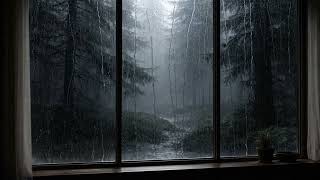 Soothing Heavy Rain on Glass 🌧️ Relaxing Ambience for Sleep &amp; Calm Mind 86