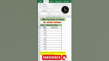Excel Tips & Tricks ABS_Function#microsoft#excel#msexcel#shorts#youtubeshorts#tricks #viral#trending